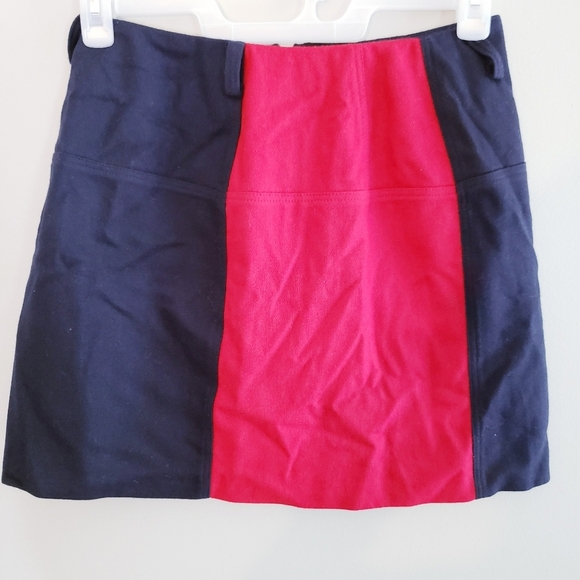 EXPRESS 100% wool mini skirt color block Skirt - Picture 1 of 6